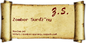 Zombor Surány névjegykártya